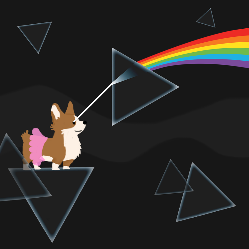 Pink Floyds The Dark side of the moon Cover with a Laserdog