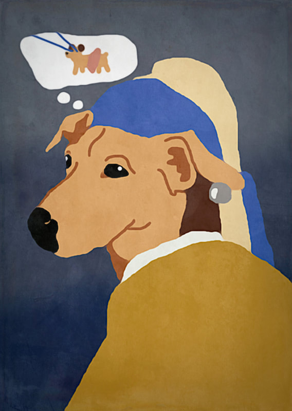 Girl with a Pearl Earring, but with a Dog without a Tutu